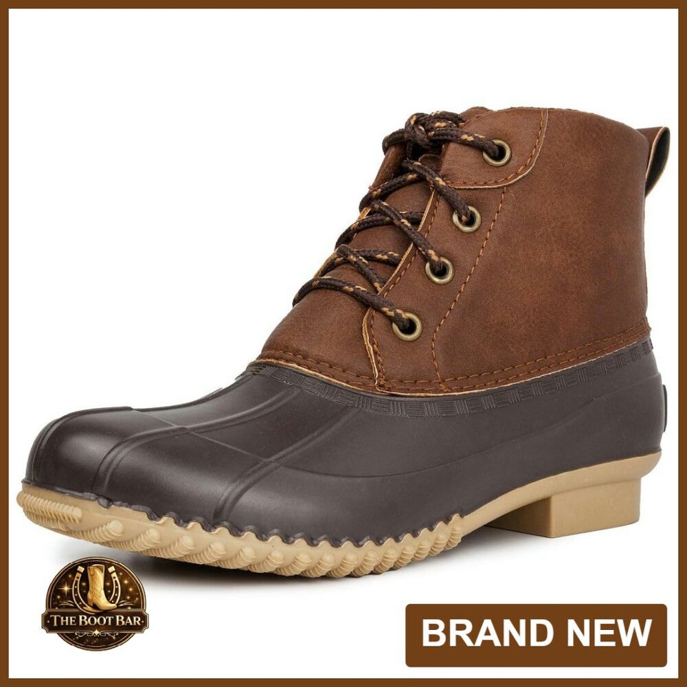 Women's Duck Boots Waterproof Mid-Calf Winter Boots 0.5 Inch Heel